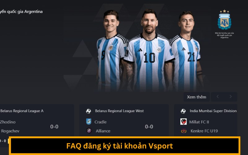 FAQ đăng ký tài khoản Vsport