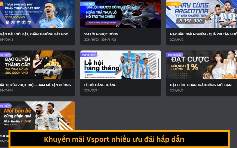 Khuyến mãi Vsport nhiều ưu đãi hấp dẫn